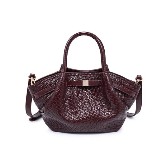 Selena Woven Crossbody - Wine