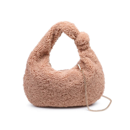 Charlene Shearling Bag - Tan