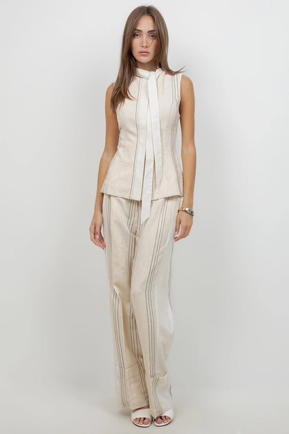 Vivvy Linen Cuff Trouser