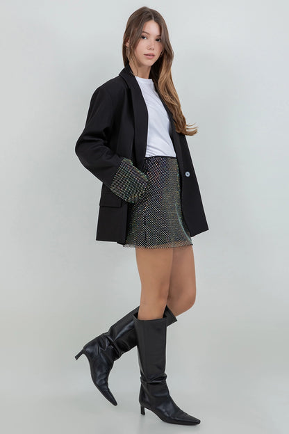 Layla Rhinestone Cuff Blazer