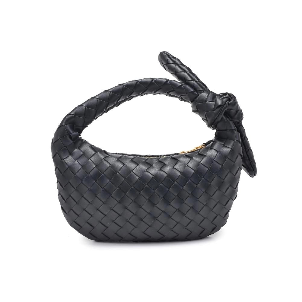 Lizbeth Woven Knot Clutch - Black