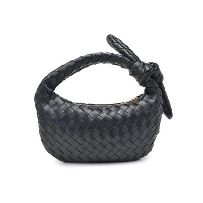 Lizbeth Woven Knot Clutch - Black