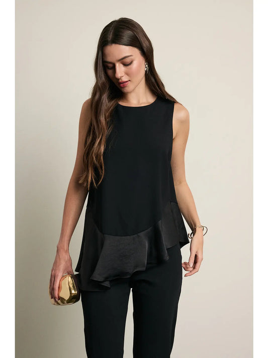 Faith Satin Ruffle Hem Blouse