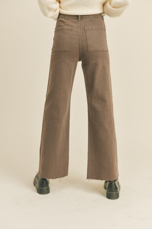 Faryn Wide Leg Pant - Brown