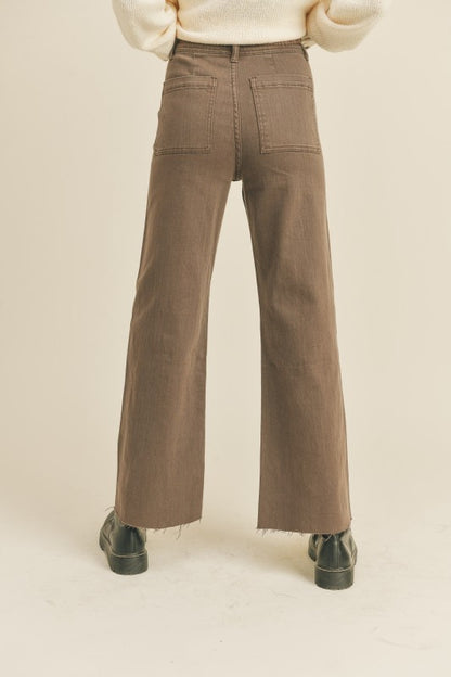 Faryn Wide Leg Pant - Brown