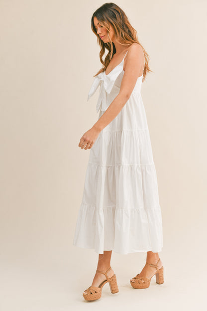 Bow Tie Tiered Midi Dress