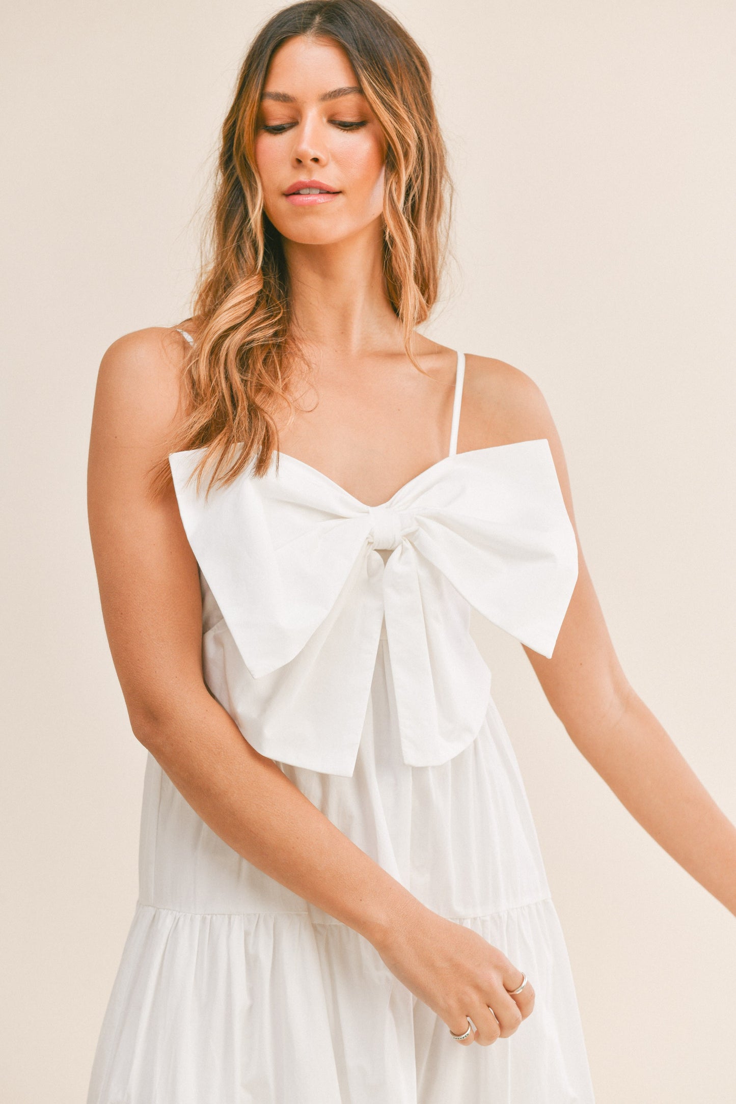 Bow Tie Tiered Midi Dress