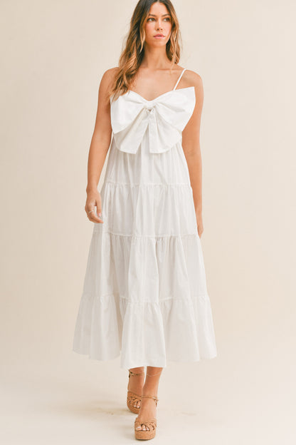 Bow Tie Tiered Midi Dress