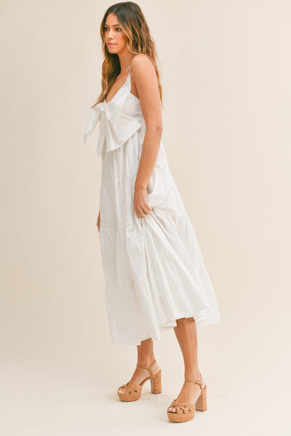 Bow Tie Tiered Midi Dress