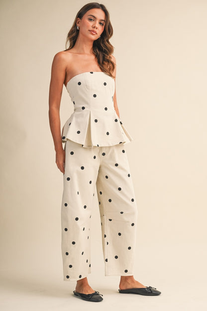 Polka Dot Barrel Pant