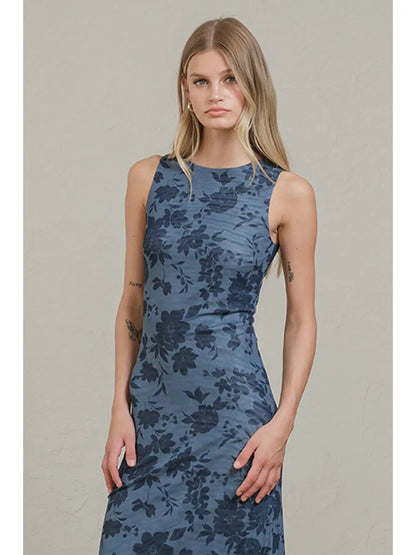 Midnight Bloom Mesh Dress