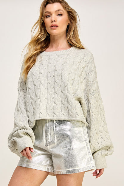 Cable Crop Sweater