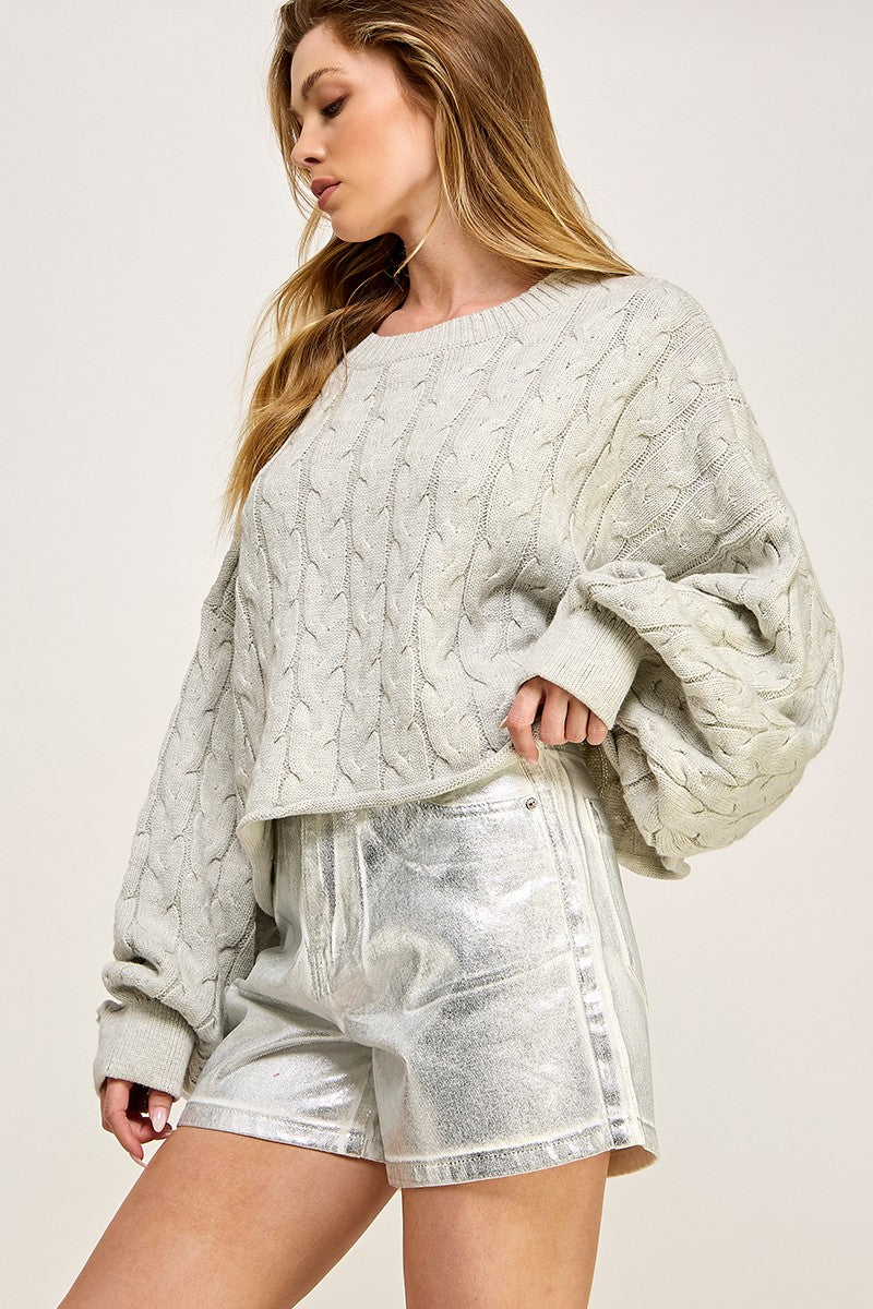 Cable Crop Sweater