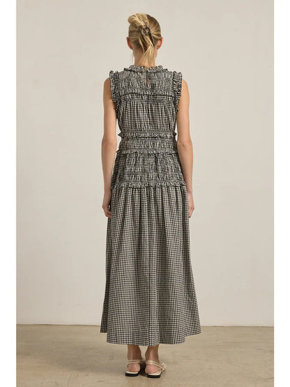 Smocked Gingham Maxi Dress