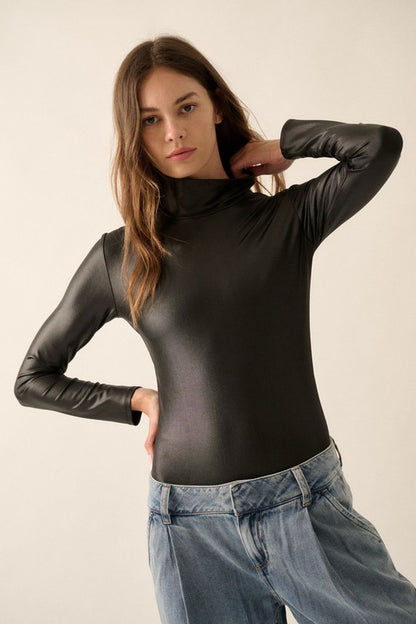 Faux Leather Bodysuit