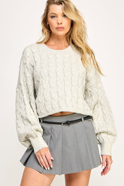 Cable Crop Sweater