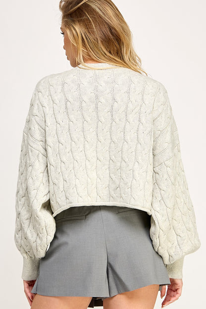 Cable Crop Sweater