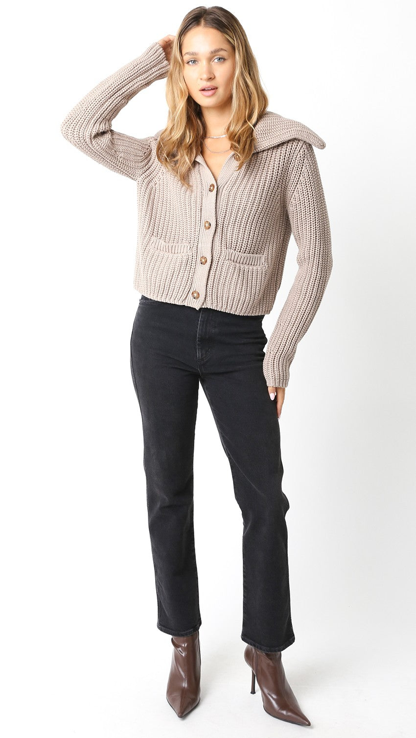 Holly Knit Cardigan - Khaki