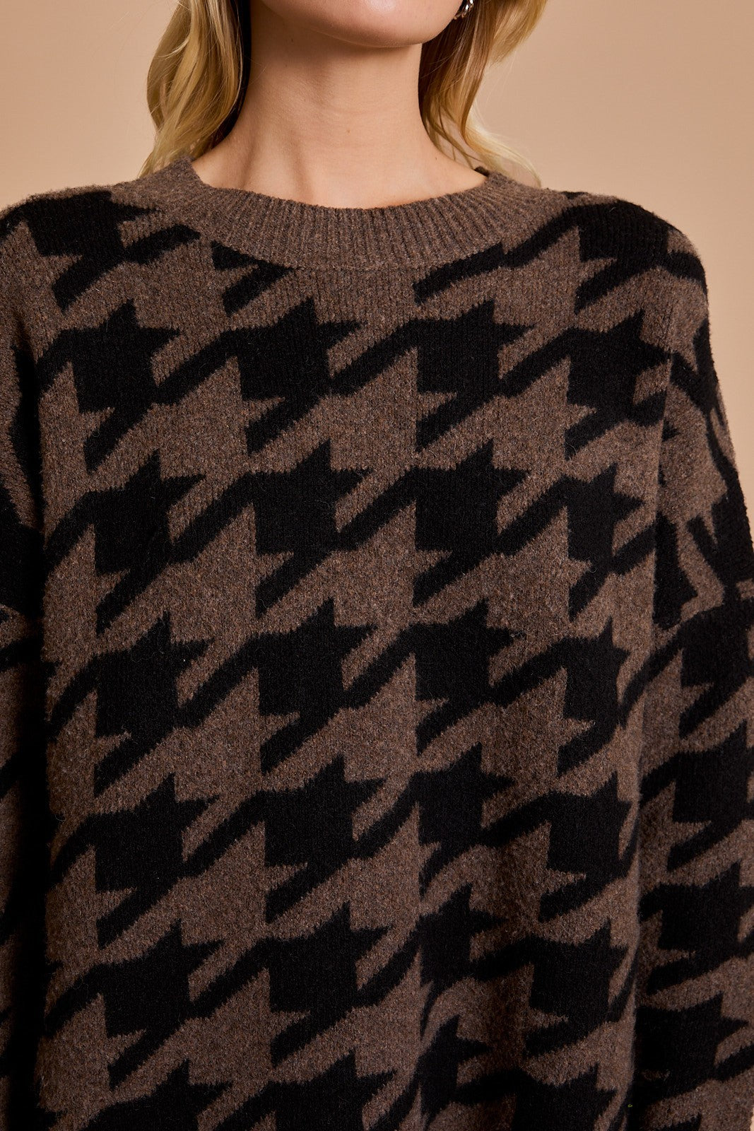 Houndstooth Sweater Dress