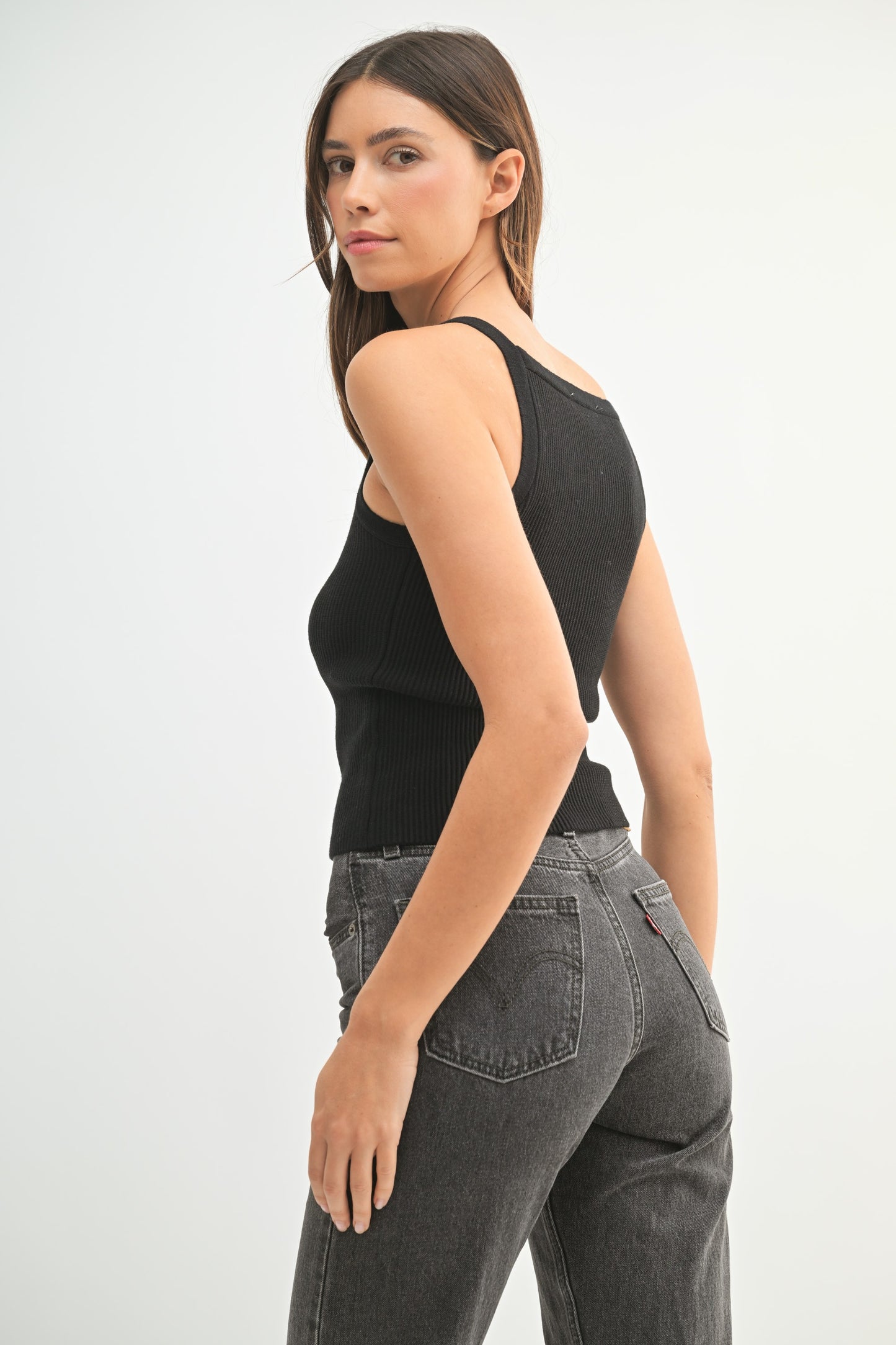 Knit High Neck Tank