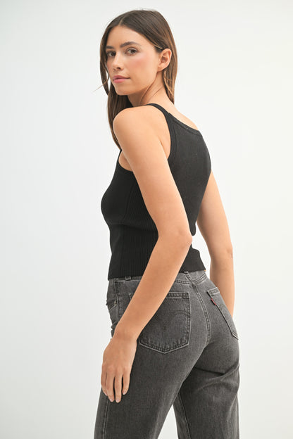 Knit High Neck Tank