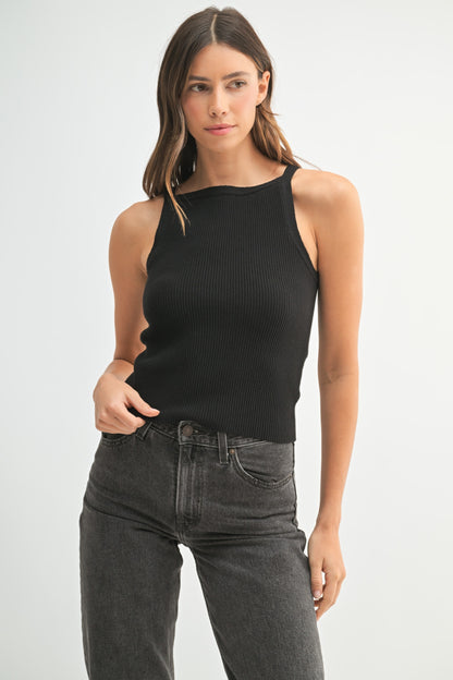 Knit High Neck Tank
