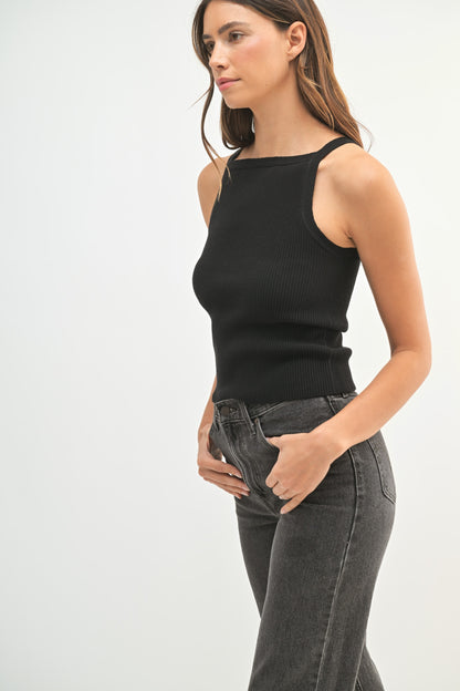 Knit High Neck Tank