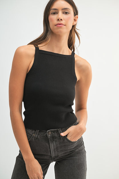 Knit High Neck Tank