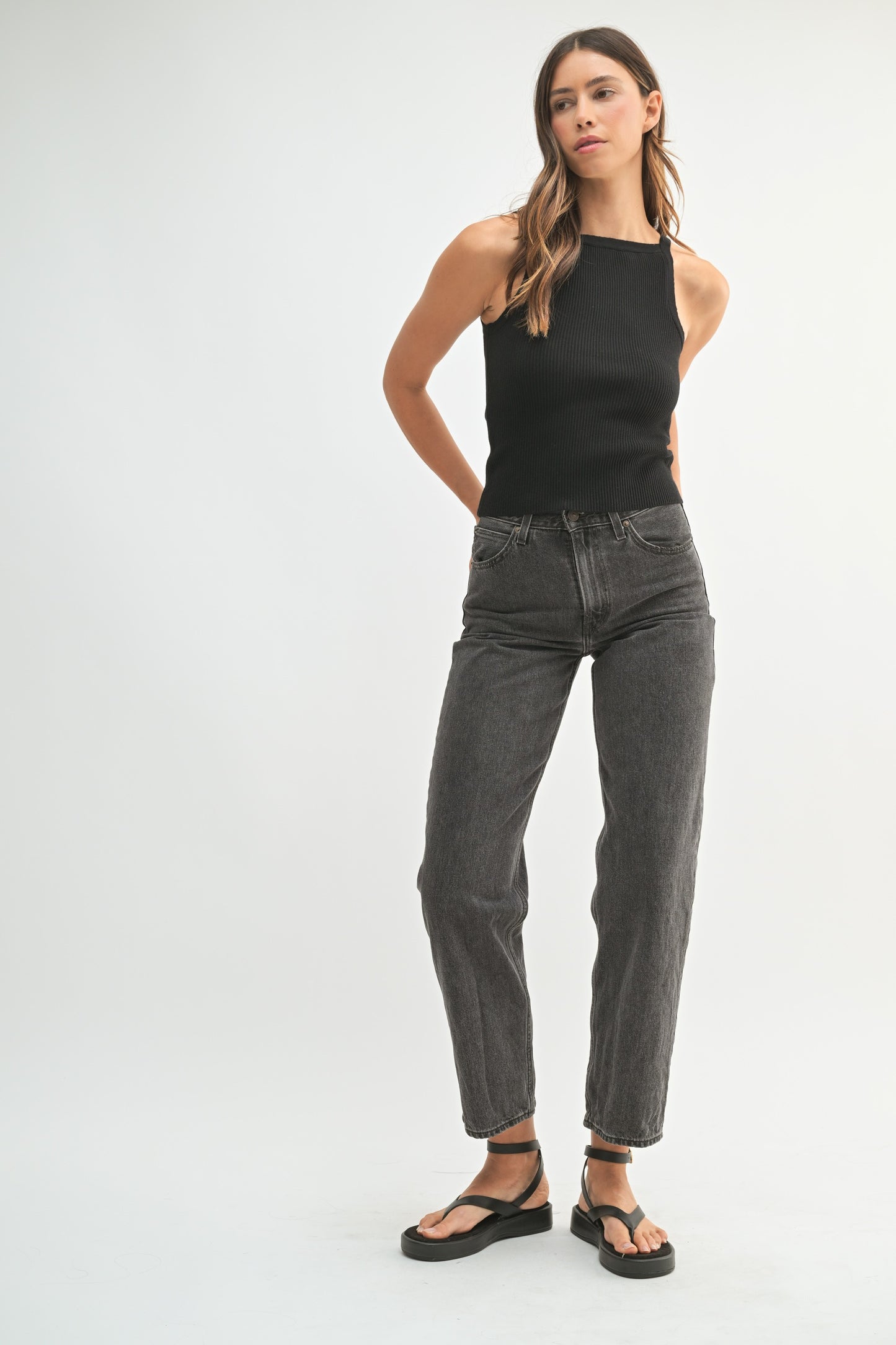 Knit High Neck Tank