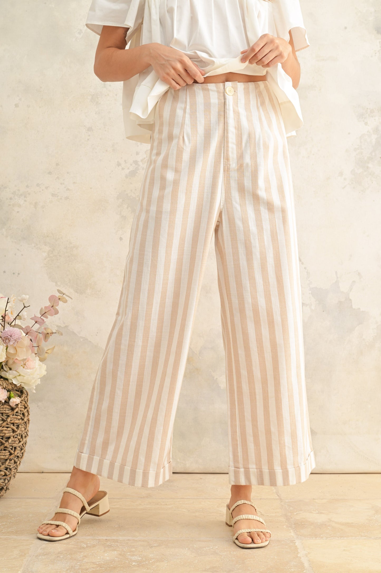 Linen Stripe Trouser