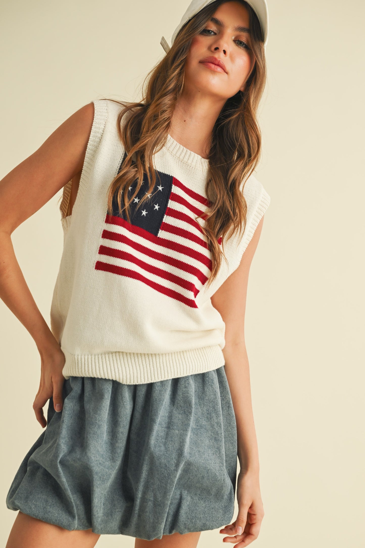 USA Knit Sleeveless Pullover