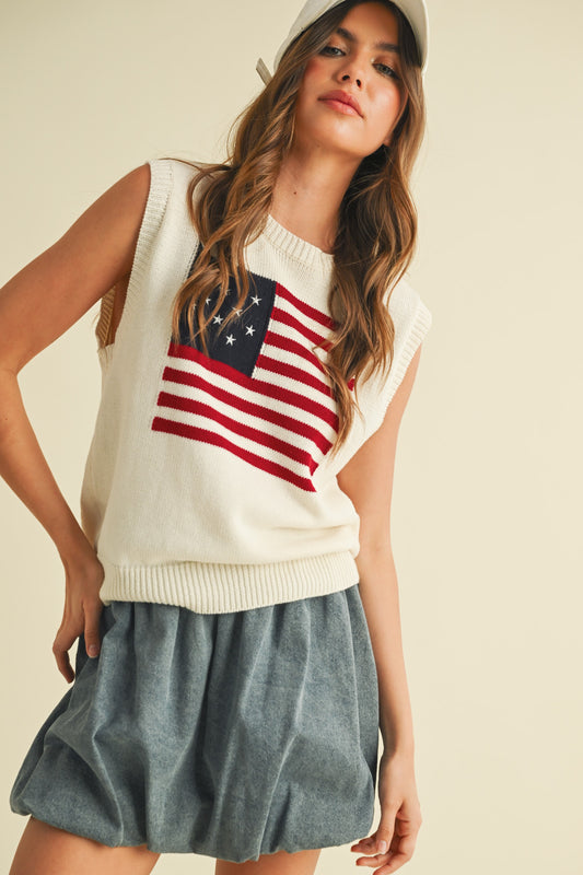 USA Knit Sleeveless Pullover