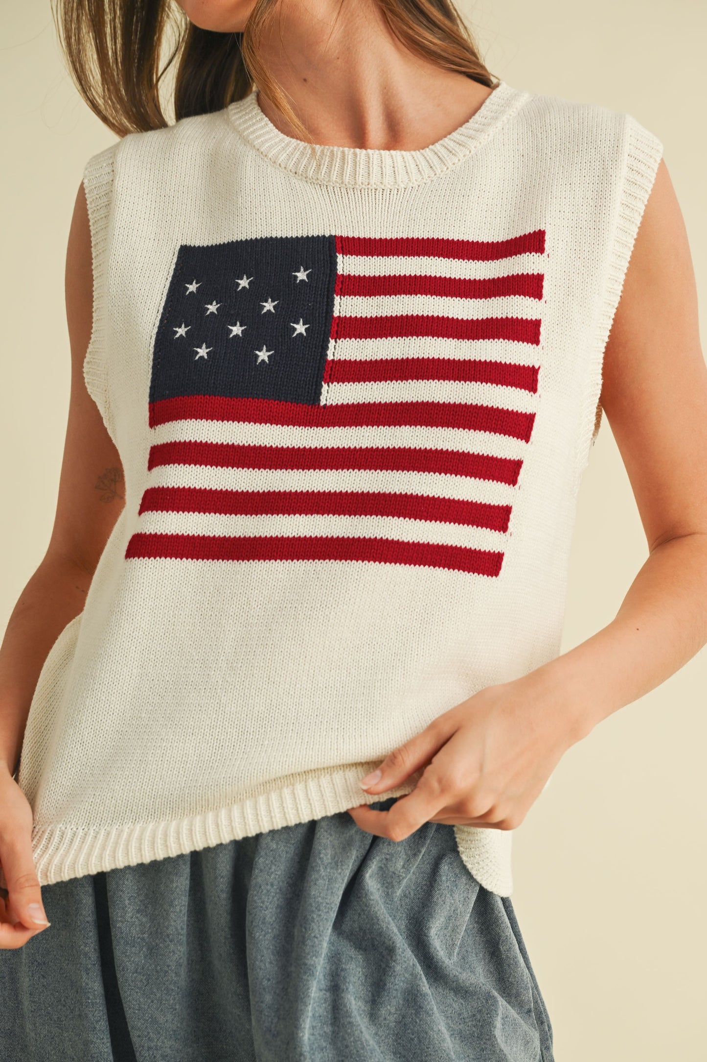 USA Knit Sleeveless Pullover