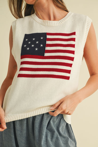 USA Knit Sleeveless Pullover