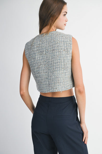 Tweed Cropped Vest
