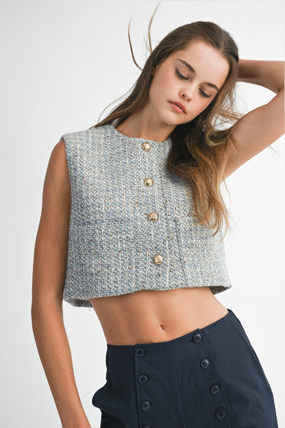 Tweed Cropped Vest