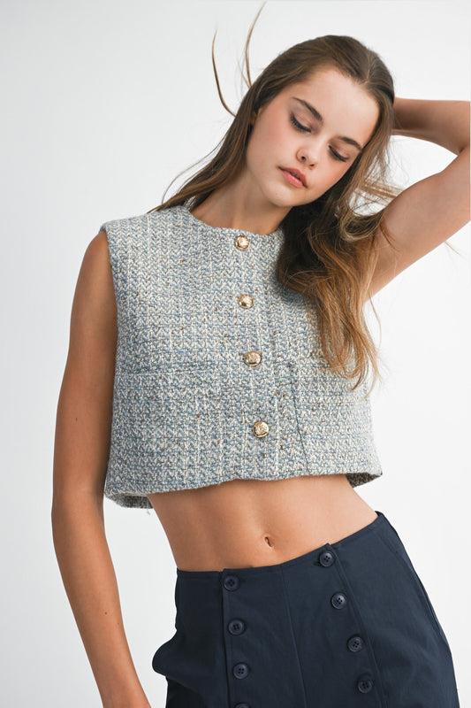 Tweed Cropped Vest