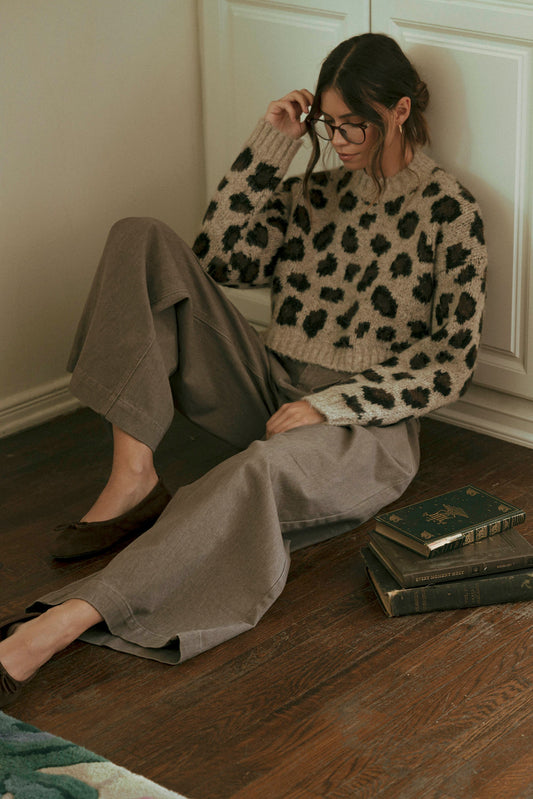 Cozy Leopard Crop Sweater