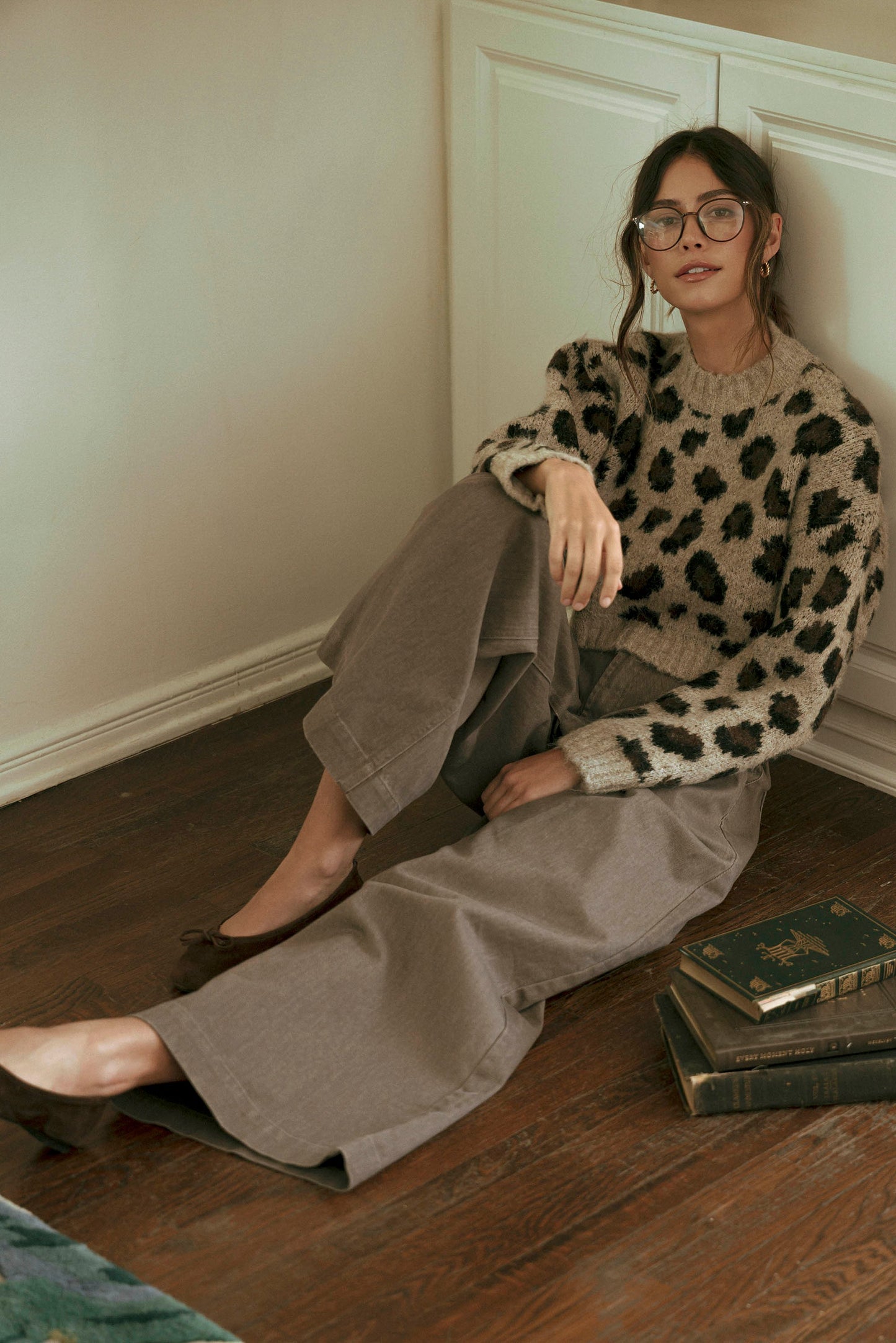 Cozy Leopard Crop Sweater