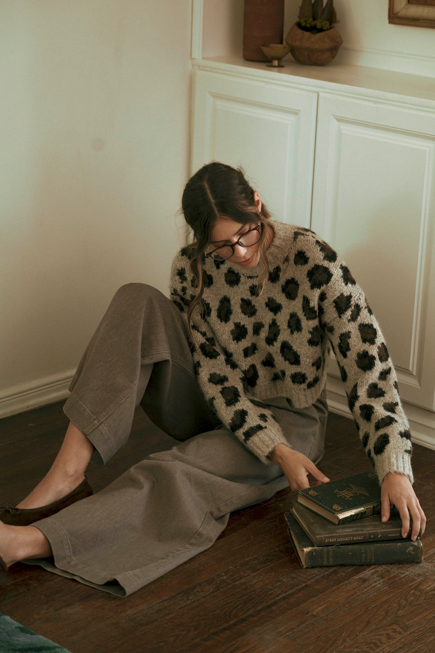 Cozy Leopard Crop Sweater