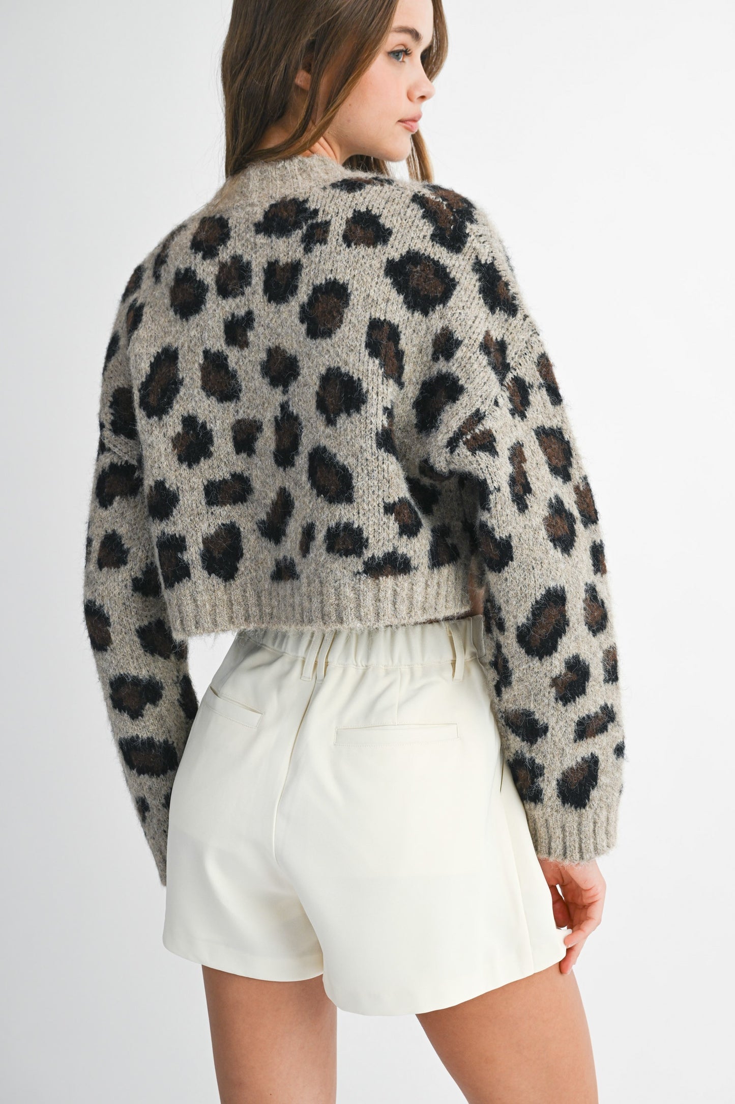 Cozy Leopard Crop Sweater