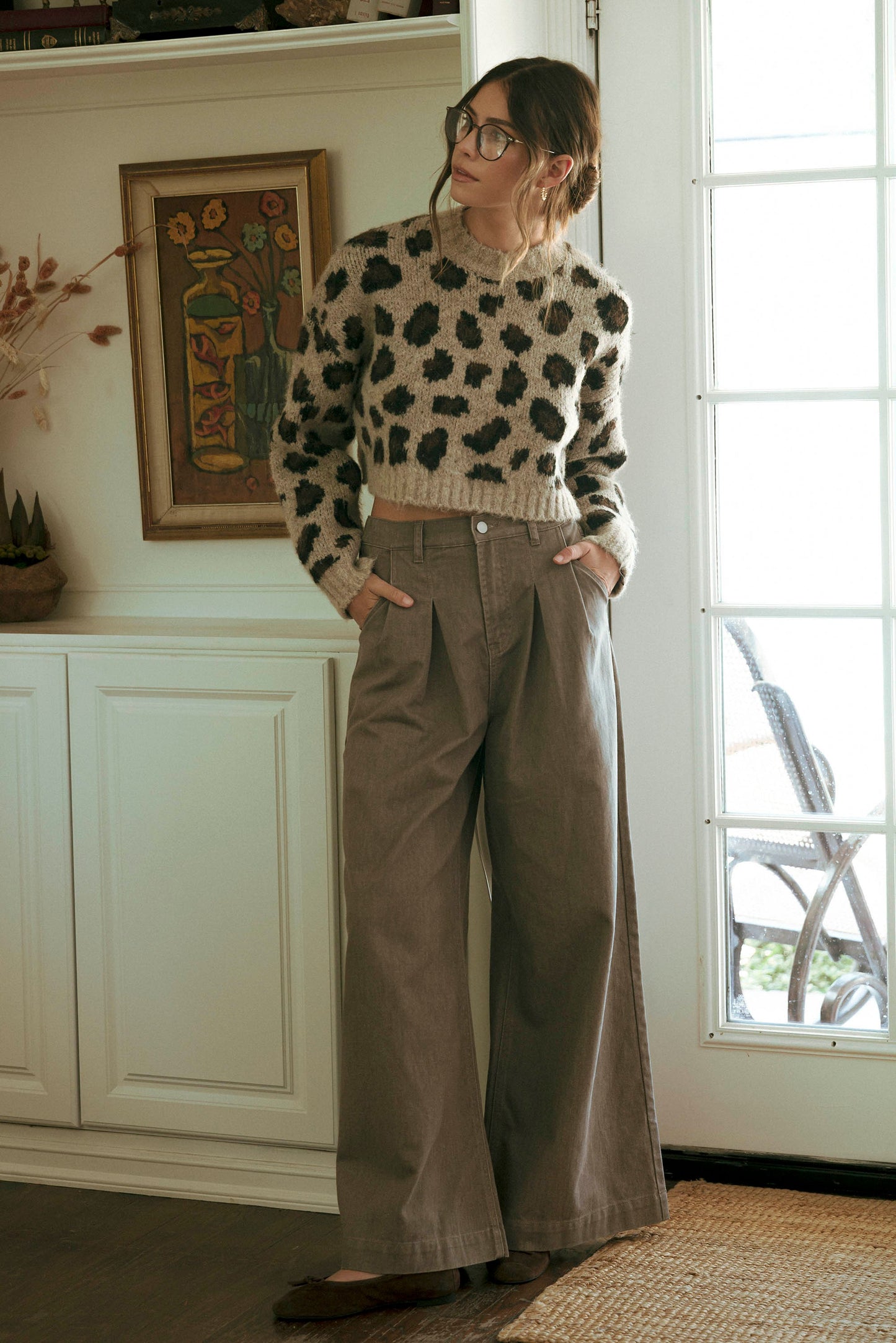 Cozy Leopard Crop Sweater