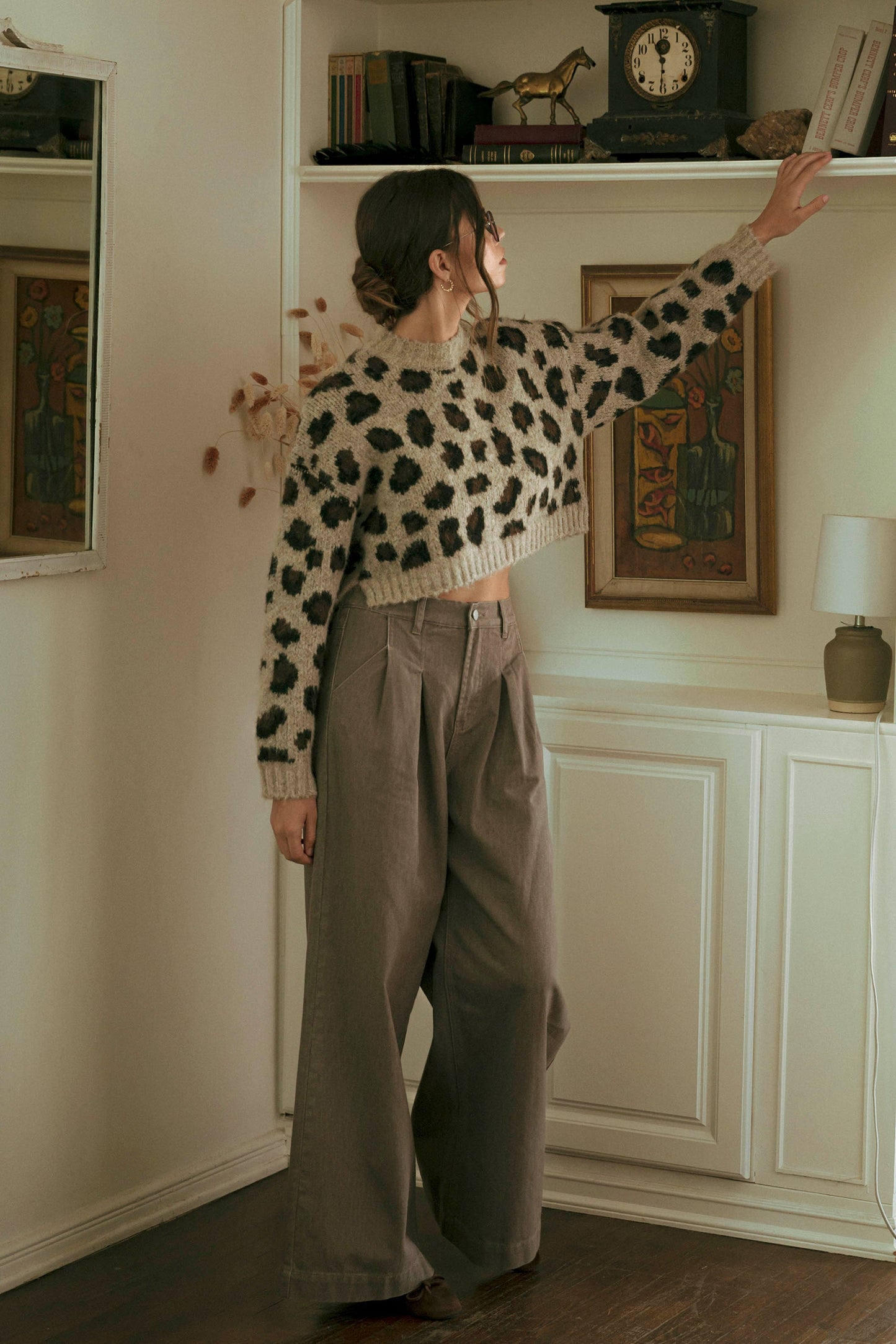 Cozy Leopard Crop Sweater