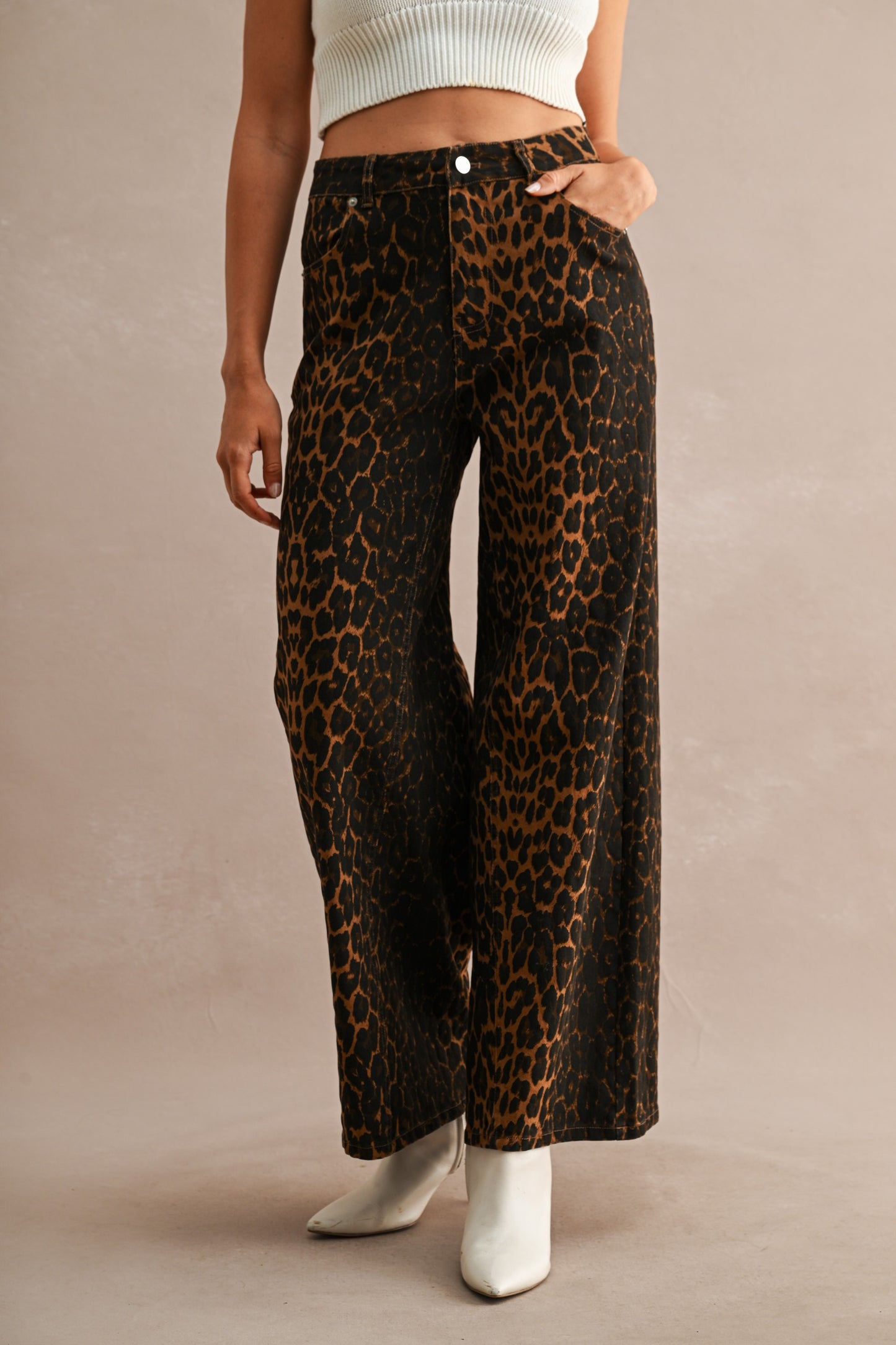Leopard Wide Leg Pants