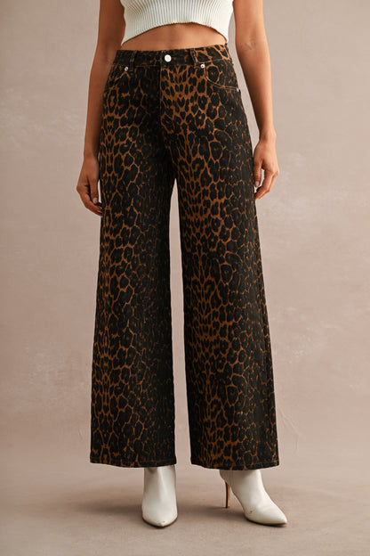 Leopard Wide Leg Pants