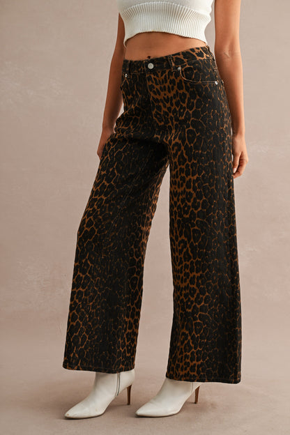 Leopard Wide Leg Pants