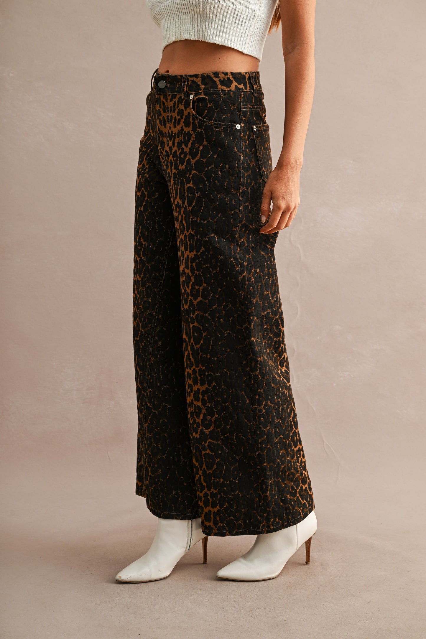 Leopard Wide Leg Pants