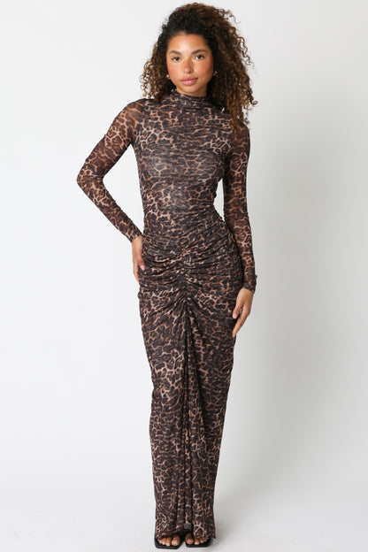 Night Stunner Maxi Dress - Leopard Print