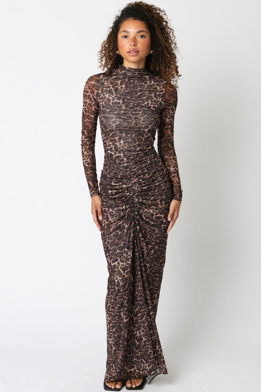 Night Stunner Maxi Dress - Leopard Print