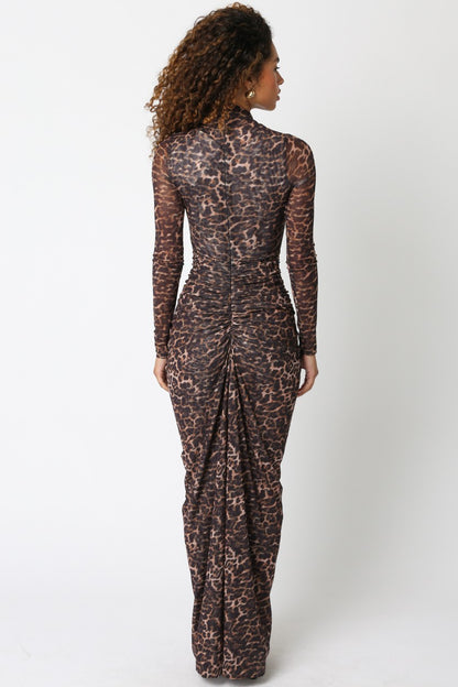 Night Stunner Maxi Dress - Leopard Print